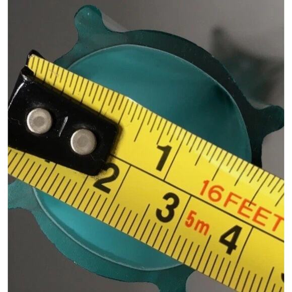 Vintage Soliflore Hand Blown Glass Vase-Light Turquoise 4-Sided Thin Square- MCM - Picture 11 of 12